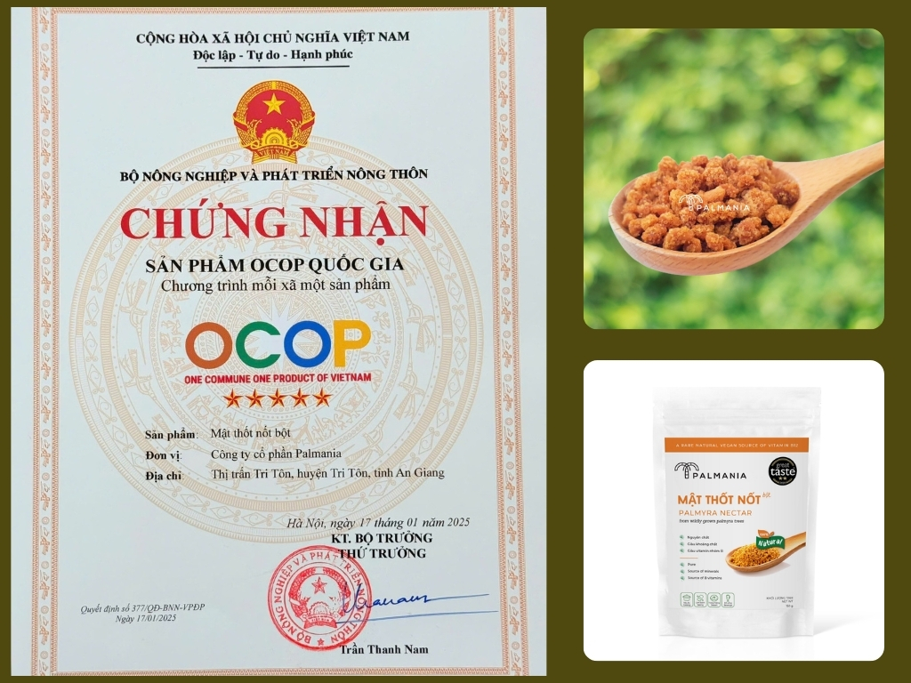 Chứng nhận sản phẩm OCOP 5sao cấp quốc gia